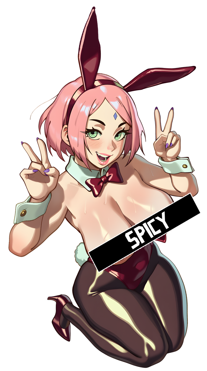 Sticker de Sakura Haruno con traje de conejita
