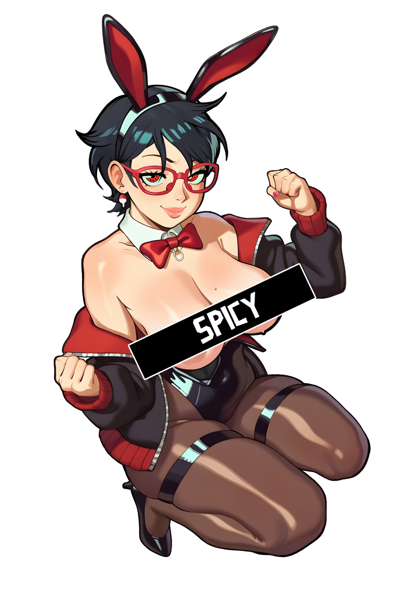 Sticker de Sarada con traje de conejita